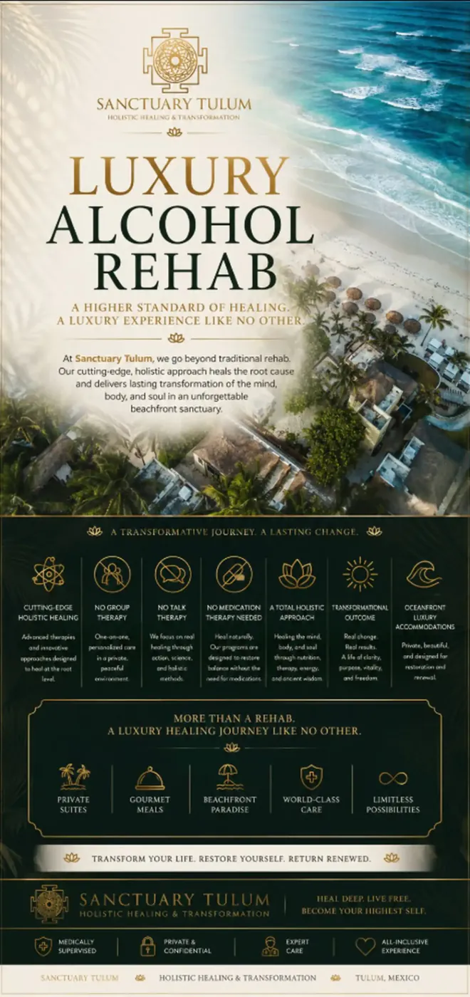 Luxury alcohol rehab — medically supervised alcohol recovery at Sanctuary Tulum