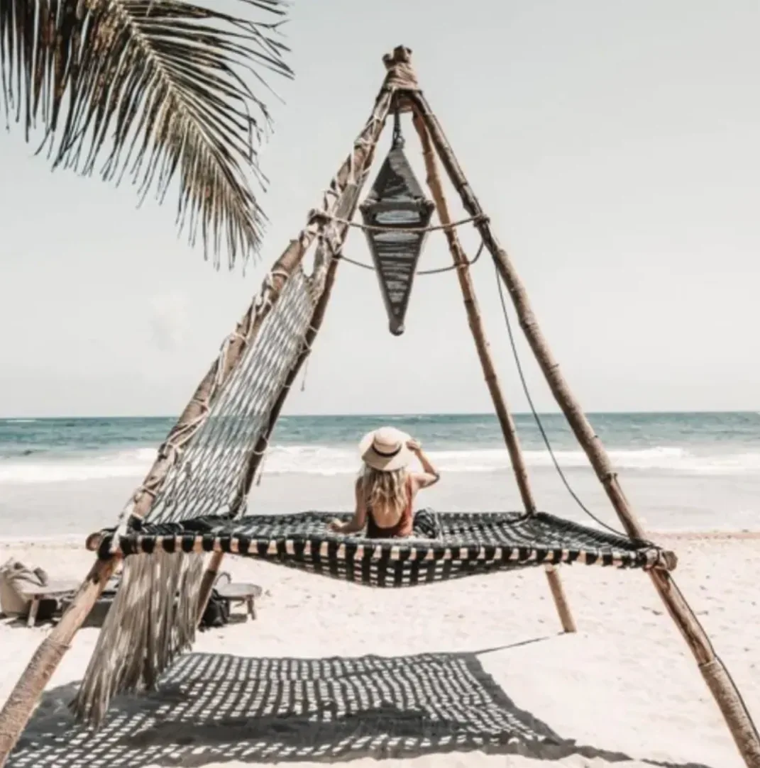 Private beachfront setting at Sanctuary Tulum in Tulum, Mexico