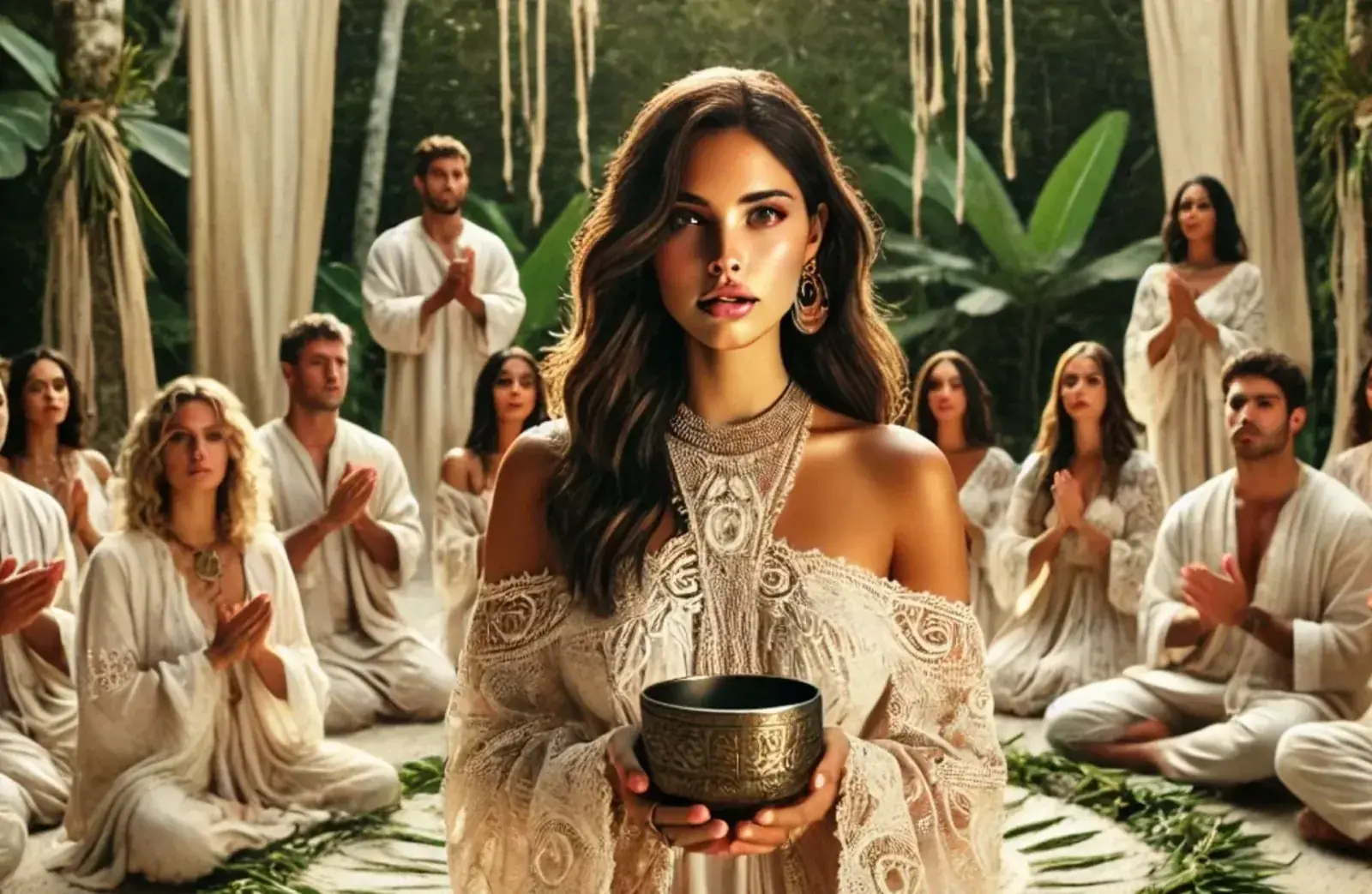 Sacred ayahuasca ceremony setting at Sanctuary Tulum Sacred ayahuasca ceremony setting at Sanctuary Tulum — medically supervised plant medicine healing